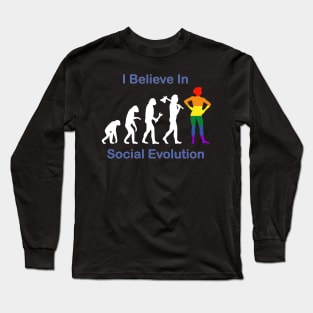 LGBTQ social evolution ascent of humankind Long Sleeve T-Shirt